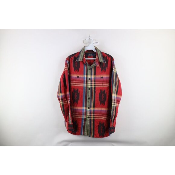 Vintage Ralph Lauren Mens Small Faded Fiesta Southwestern Collared Button Shirt